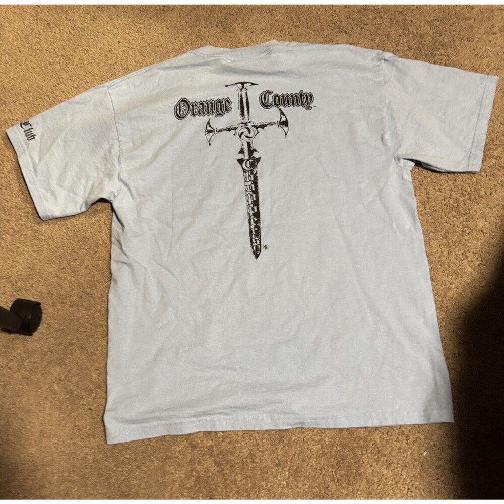 VTG Orange County Choppers Short Sleeve T-Shirt Mens Size L Fan Club Baby Blue